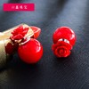 六鑫珠宝 925银红玫瑰花双面珍珠耳钉 气质简约 商品缩略图2