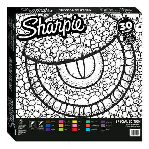 Sharpie 特别版永久记号笔30只混合颜色套装 商品图1