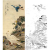 竖幅工笔花鸟白描底稿-老鹰-俞致贞《得志图》-多种白描尺寸可选-HV04 商品缩略图0