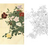 竖幅工笔花鸟白描底稿-俞致贞牡丹-HV01 商品缩略图0