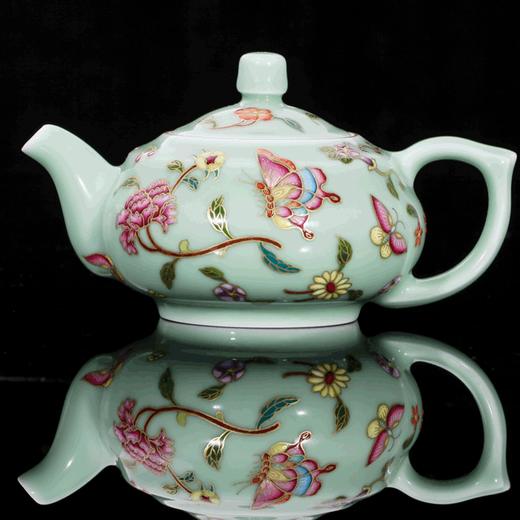 豆青/天青珐琅彩折枝柿壶 商品图0