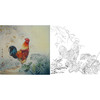 工笔动物白描底稿-孙锡之公鸡-斗方小品册页-A552 商品缩略图0