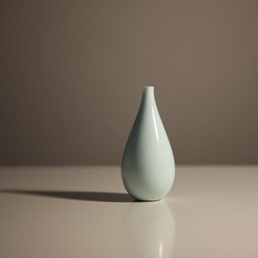 陶瓷小花瓶青色白色玄关创意摆件客厅书房插花居家崇青尚白梅瓶水滴瓶