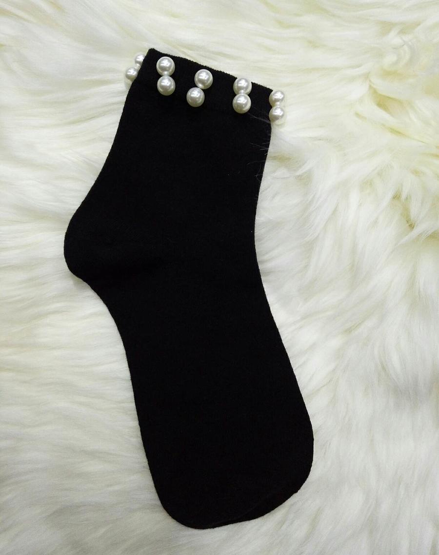 韩版火爆黑色双珠女袜买三双送一双包邮