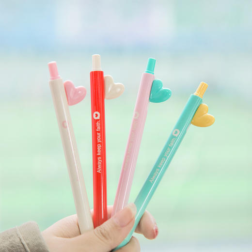 韩国文具晨光初之心可爱原子笔按动圆珠笔卡通笔学生用品0 5mm黑 三年二班