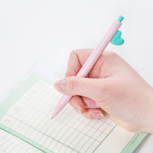 韩国文具晨光初之心可爱原子笔按动圆珠笔卡通笔学生用品0 5mm黑 三年二班