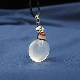 精油养护项链 如意圆满白月光石扩香项坠/粉水晶 如意幸运扩香项链 吊绳 长度可调