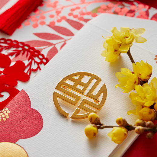 【金福到】"福"字定制胸针,福气福运滚滚来