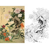 竖幅工笔花鸟白描底稿-牡丹-俞致贞香永在-JV04 商品缩略图0