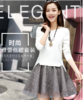 AL7619春季女款新装潮流衫+蕾丝半身裙时尚套装（送项链） 商品缩略图0