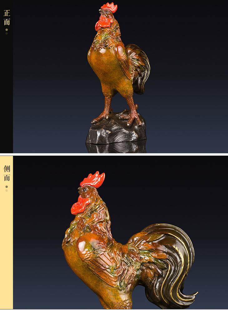 朱炳仁铜百年铜艺世家鸿运当头12生肖鸡艺术摆件