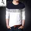 【服饰鞋包】春季新款品牌男装 时尚拼色男式圆领长袖T恤 韩版T恤 男 商品缩略图0