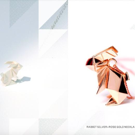 北京仓｜ORIGAMI-Rabbit-折纸兔子 项链（毛衣链 ）玫瑰金色［法国设计师］ 商品图2