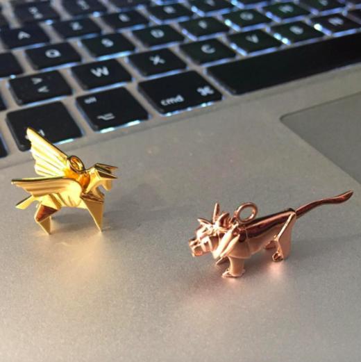 北京仓｜ORIGAMI-Pegasus-天马 项链（长链款）金色［法国设计师］ 商品图1