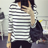 【服饰鞋包】春秋季学生女装衣服修身百搭女士打底衫上衣圆领条纹长袖T恤 商品缩略图0