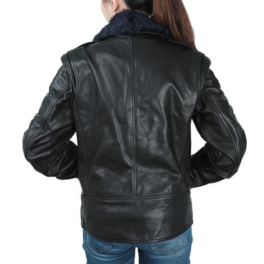 美国代购burberry巴宝莉女士休闲短款皮衣外套可拆卸毛领3954141