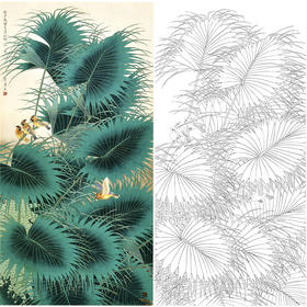 竖幅工笔花鸟白描底稿-周彦生《梅雨初晴》-多种白描尺寸可选-QN09