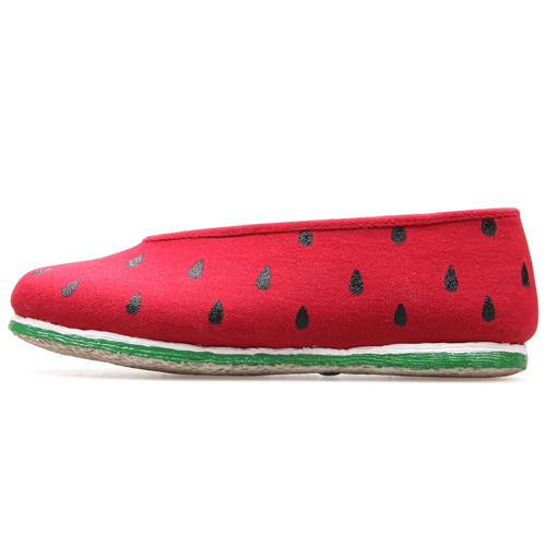 内联升情侣鞋男女同款手工单鞋千层底七夕情侣彩色手绘西瓜小元口布鞋QL1 商品图1