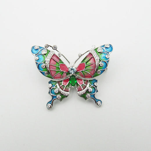 冷珐琅蝴蝶胸花