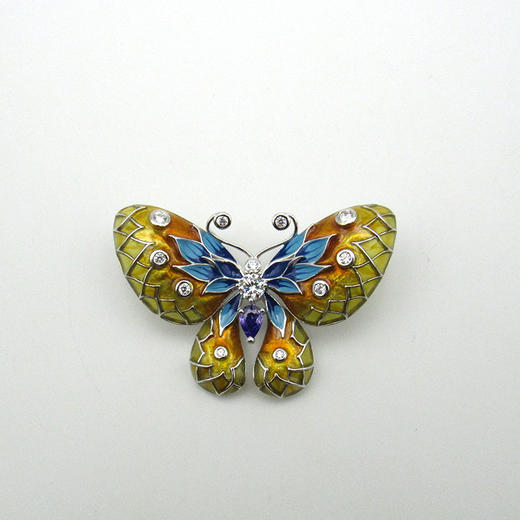冷珐琅蝴蝶胸花