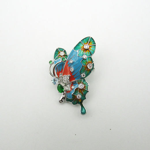 冷珐琅蝴蝶胸花