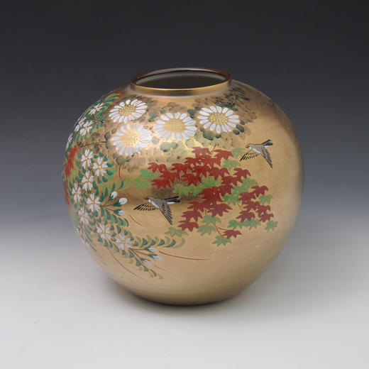 日本九谷烧花瓶新款古老手工艺彩绘瓷器