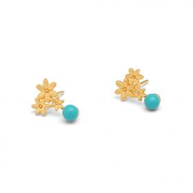 北京仓｜BERND WOLF-Triflori-绿松石 耳环［德国设计师］