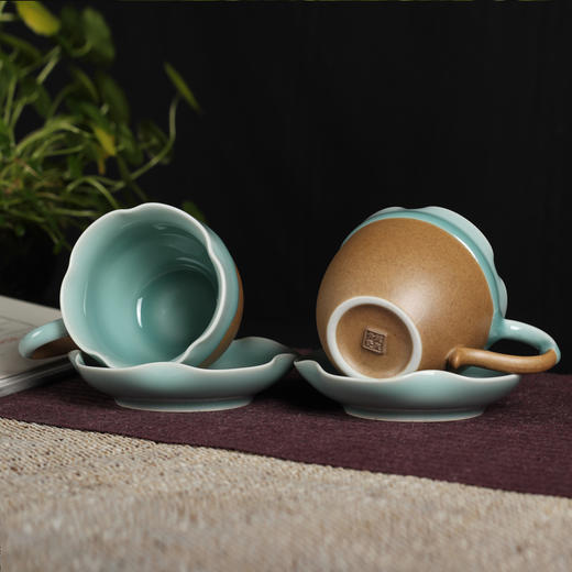 尚唐丨甜蜜相思 青瓷半釉对杯 商品图2