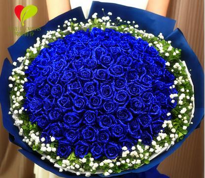 玫瑰与星空-蓝色妖姬玫瑰-全国鲜花速递同城鲜花店配送生日花北京上海杭州广州深圳订花送花 商品图0