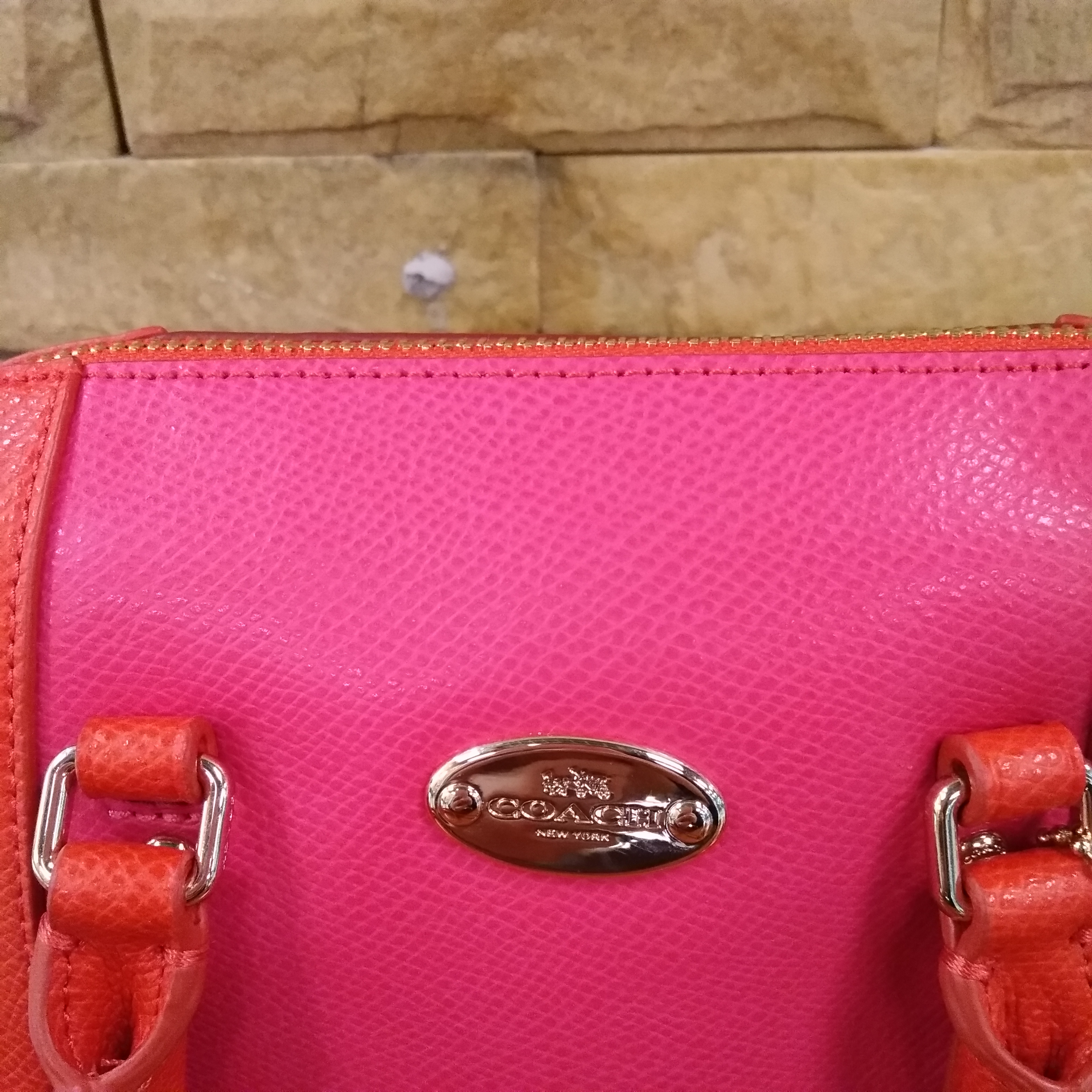 coach/蔻驰 f35533女士红色手拎斜挎波士顿包