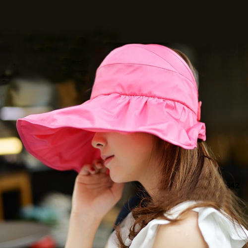 【优美】女夏防紫外线沙滩太阳帽防晒可折叠凉帽 商品图3