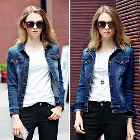 【外套】。春秋新款韩版牛仔外套女长袖开衫