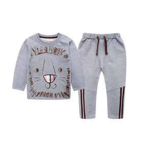 【男童套装】春季新款童套装纯棉卡通男童套装儿童休闲卫衣两件套童装
