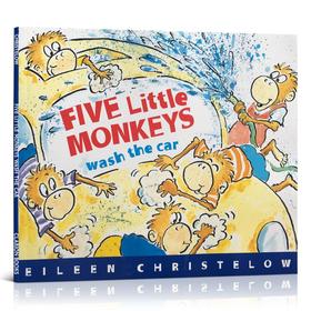 英文绘本 Five Little Monkeys Wash the Car 五只小猴子洗汽车