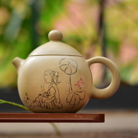 小鱼白泥壶