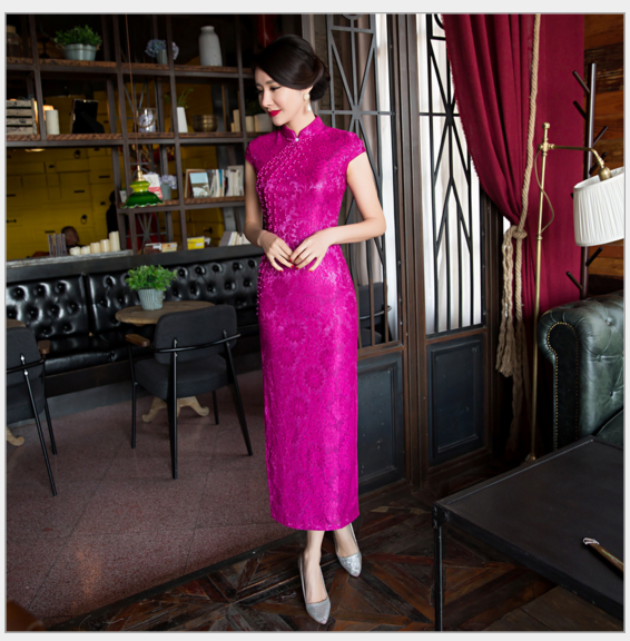 C7232蕾丝改良旗袍