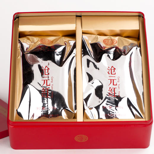 热销-沧元号-沧元红 240g 大叶种普洱茶叶 铁盒装红茶散茶 商品图1