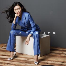 TF007 天蓝色条纹双排扣 西装