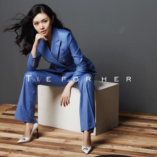 TF007 天蓝色条纹双排扣 西装 商品图0