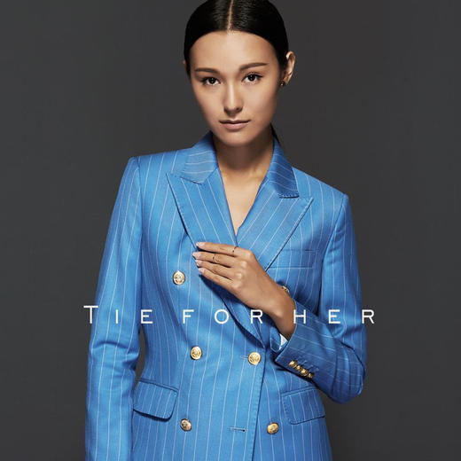 TF007 天蓝色条纹双排扣 西装 商品图2