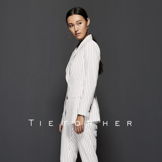 TF004 灰白条纹单排扣 西装 商品图1
