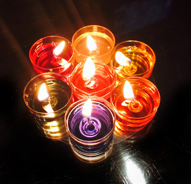 溢彩堂七彩莲花植物酥油灯