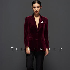 TF063 红色丝绒西装上衣