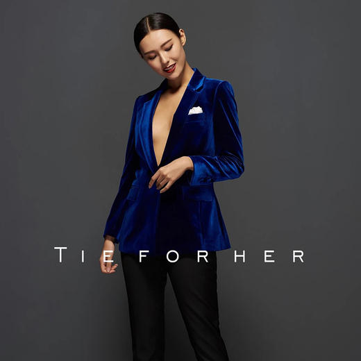 TF060 宝蓝丝绒西装上衣 商品图1