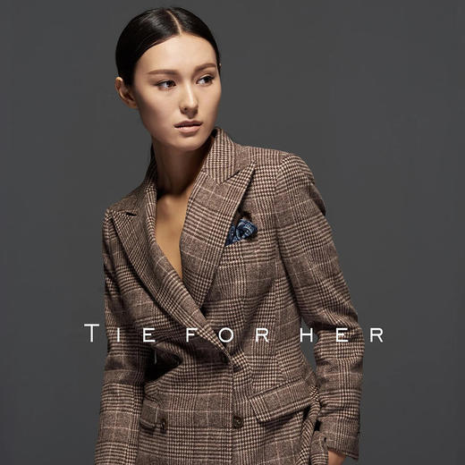 TF051 浅棕亲王格羊毛西装 商品图0