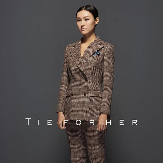 TF051 浅棕亲王格羊毛西装 商品图1