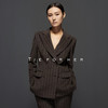 TF054 棕色条纹羊毛西装 商品缩略图0