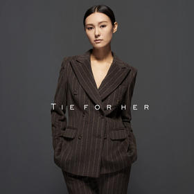 TF054 棕色条纹羊毛西装