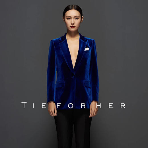 TF060 宝蓝丝绒西装上衣 商品图0