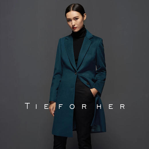 TF043 墨绿色英国顶级山羊绒大衣 商品图1